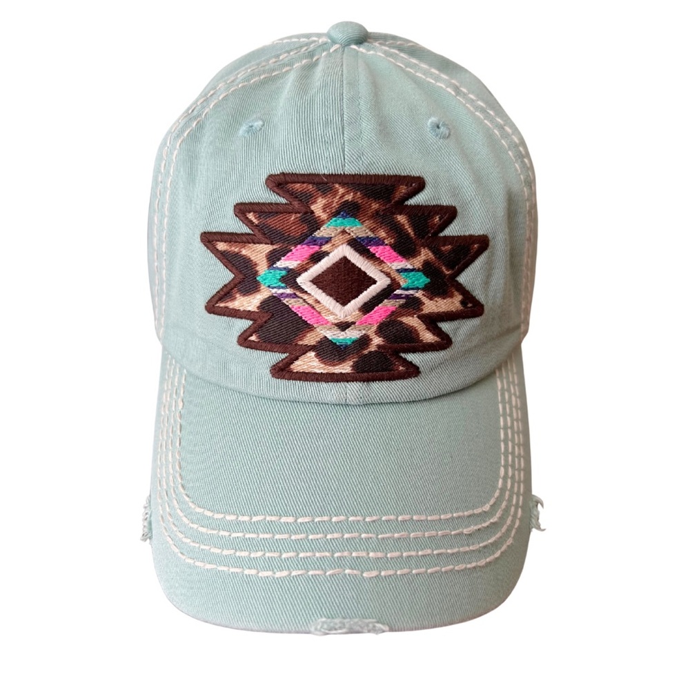 KBETHOS Seafoam Leopard Mosaic Vintage Style Ballcap